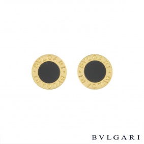Bvlgari 18k Yellow Gold & Black Onyx Earrings